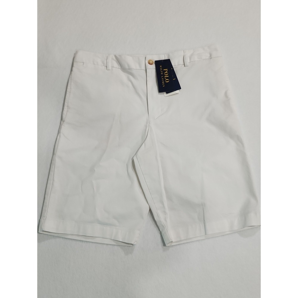 Polo Ralph Lauren NWT Shorts Boys 18 White Chino Flat Front Cotton Blend New